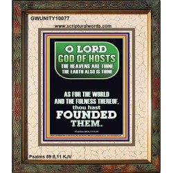 O LORD GOD OF HOST CREATOR OF HEAVEN AND THE EARTH  Unique Bible Verse Portrait  GWUNITY10077  "20X25"