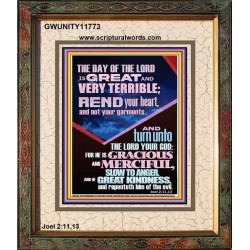 REND YOUR HEART AND NOT YOUR GARMENTS  Contemporary Christian Wall Art Portrait  GWUNITY11773  "20X25"