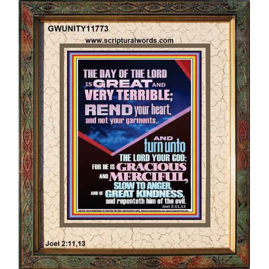 REND YOUR HEART AND NOT YOUR GARMENTS  Contemporary Christian Wall Art Portrait  GWUNITY11773  