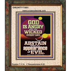 GOD IS ANGRY WITH THE WICKED EVERY DAY ABSTAIN FROM EVIL  Scriptural Décor  GWUNITY11801  "20X25"