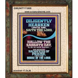 BRING SACRIFICES OF PRAISE TO THE HOUSE OF GOD  Christian Art Portrait  GWUNITY11805  "20X25"