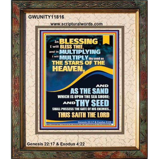 IN BLESSING I WILL BLESS THEE  Modern Wall Art  GWUNITY11816  