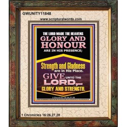GLORY AND HONOUR ARE IN HIS PRESENCE  Custom Inspiration Scriptural Art Portrait  GWUNITY11848  "20X25"