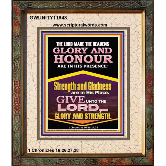 GLORY AND HONOUR ARE IN HIS PRESENCE  Custom Inspiration Scriptural Art Portrait  GWUNITY11848  