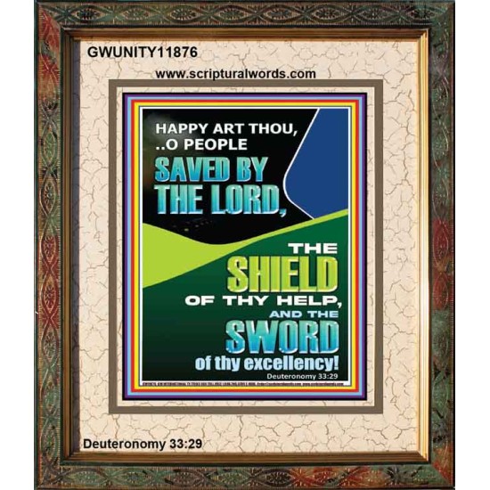 O PEOPLE SAVED BY THE LORD  Printable Bible Verse to Portrait  GWUNITY11876  