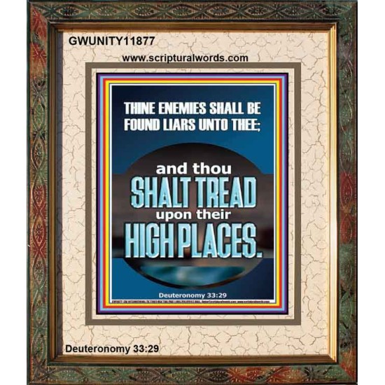 THINE ENEMIES SHALL BE FOUND LIARS UNTO THEE  Printable Bible Verses to Portrait  GWUNITY11877  