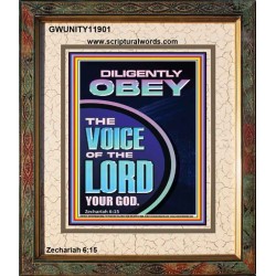 DILIGENTLY OBEY THE VOICE OF THE LORD OUR GOD  Unique Power Bible Portrait  GWUNITY11901  "20X25"