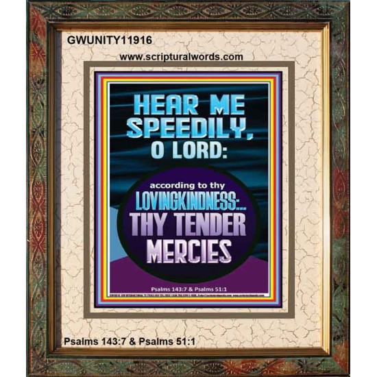 HEAR ME SPEEDILY O LORD MY GOD  Sanctuary Wall Picture  GWUNITY11916  