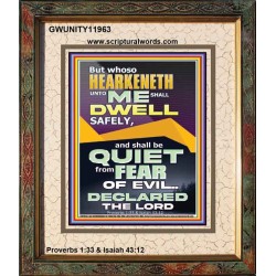 HEARKENETH UNTO ME AND DWELL IN SAFETY  Unique Scriptural Portrait  GWUNITY11963  "20X25"