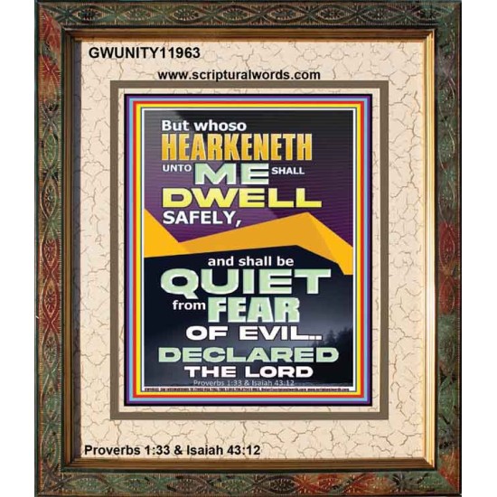 HEARKENETH UNTO ME AND DWELL IN SAFETY  Unique Scriptural Portrait  GWUNITY11963  