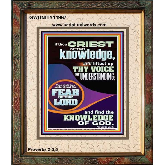 FIND THE KNOWLEDGE OF GOD  Bible Verse Art Prints  GWUNITY11967  