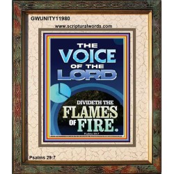 THE VOICE OF THE LORD DIVIDETH THE FLAMES OF FIRE  Christian Portrait Art  GWUNITY11980  "20X25"
