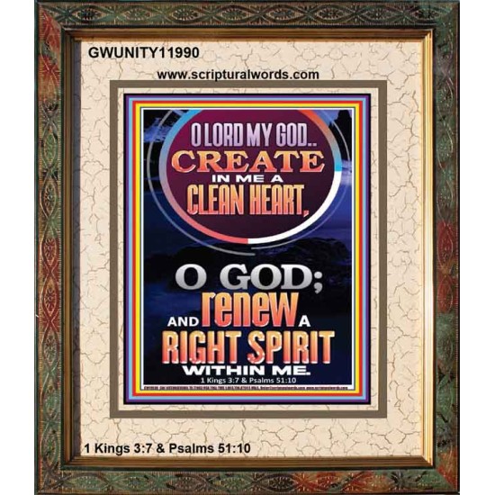 CREATE IN ME A CLEAN HEART  Scriptural Portrait Signs  GWUNITY11990  