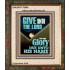GIVE UNTO THE LORD GLORY DUE UNTO HIS NAME  Bible Verse Art Portrait  GWUNITY12004  "20X25"
