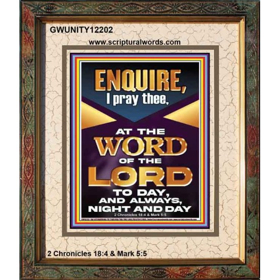 MEDITATE THE WORD OF THE LORD DAY AND NIGHT  Contemporary Christian Wall Art Portrait  GWUNITY12202  