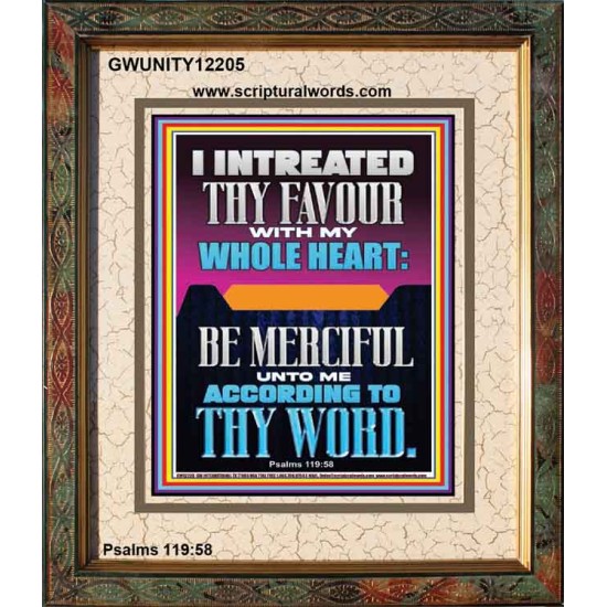 I INTREATED THY FAVOUR WITH MY WHOLE HEART  Scripture Art Portrait  GWUNITY12205  