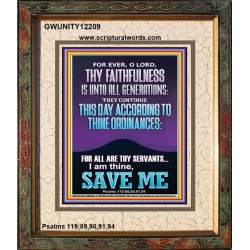 ACCORDING TO THINE ORDINANCES I AM THINE SAVE ME  Bible Verse Portrait  GWUNITY12209  "20X25"