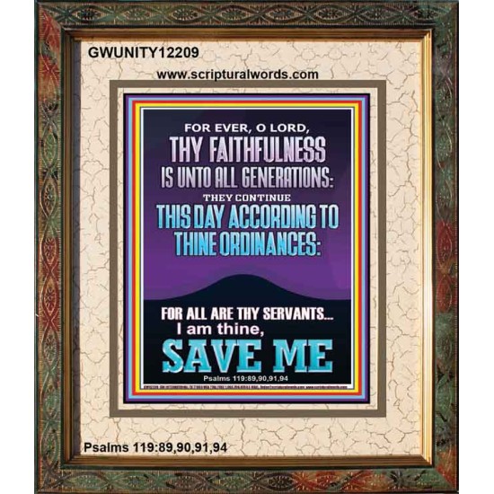 ACCORDING TO THINE ORDINANCES I AM THINE SAVE ME  Bible Verse Portrait  GWUNITY12209  