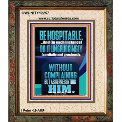 BE HOSPITABLE DO IT UNGRUDGINGLY  Sciptural Décor  GWUNITY12257  "20X25"