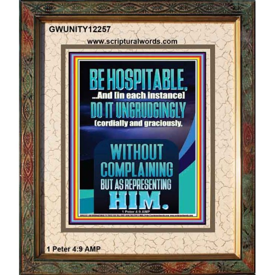 BE HOSPITABLE DO IT UNGRUDGINGLY  Sciptural Décor  GWUNITY12257  