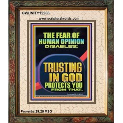 TRUSTING IN GOD PROTECTS YOU  Scriptural Décor  GWUNITY12286  "20X25"