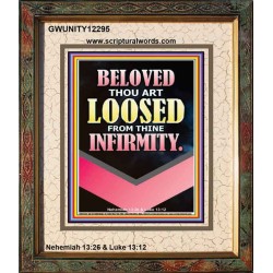THOU ART LOOSED FROM THINE INFIRMITY  Scripture Portrait   GWUNITY12295  "20X25"