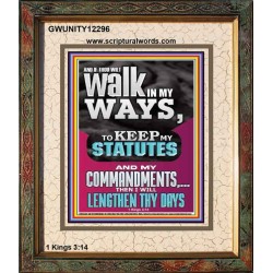 WALK IN MY WAYS AND KEEP MY COMMANDMENTS  Wall & Art Décor  GWUNITY12296  "20X25"