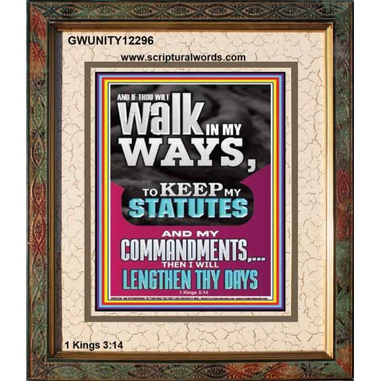 WALK IN MY WAYS AND KEEP MY COMMANDMENTS  Wall & Art Décor  GWUNITY12296  