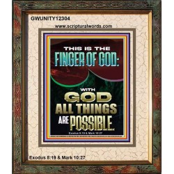 BY THE FINGER OF GOD ALL THINGS ARE POSSIBLE  Décor Art Work  GWUNITY12304  "20X25"