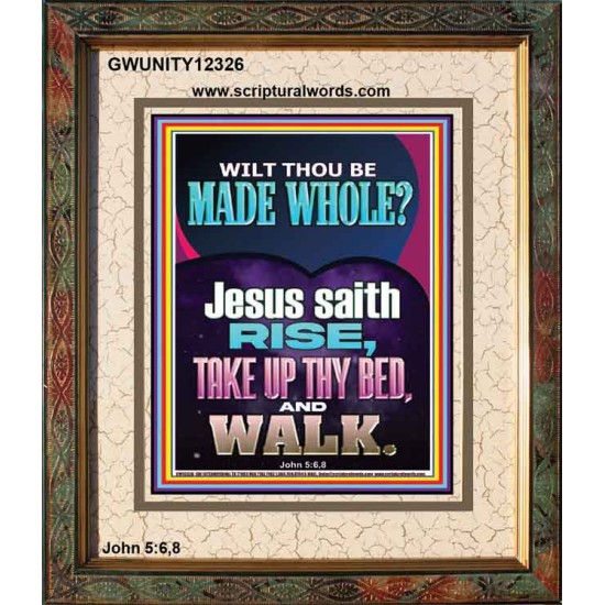RISE TAKE UP THY BED AND WALK  Custom Wall Scripture Art  GWUNITY12326  