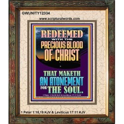 REDEEMED WITH THE PRECIOUS BLOOD OF CHRIST  Custom Wall Décor  GWUNITY12334  "20X25"