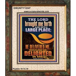 THE LORD BROUGHT ME FORTH INTO A LARGE PLACE  Art & Décor Portrait  GWUNITY12347  "20X25"