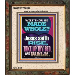RISE TAKE UP THY BED AND WALK  Bible Verse Portrait Art  GWUNITY12383  "20X25"