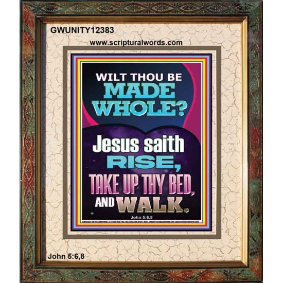 RISE TAKE UP THY BED AND WALK  Bible Verse Portrait Art  GWUNITY12383  