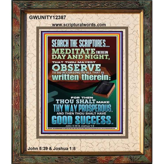 SEARCH THE SCRIPTURES MEDITATE THEREIN DAY AND NIGHT  Bible Verse Wall Art  GWUNITY12387  