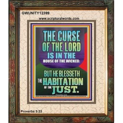 THE LORD BLESSED THE HABITATION OF THE JUST  Large Scriptural Wall Art  GWUNITY12399  "20X25"