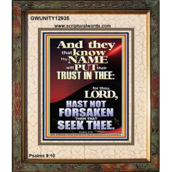 THOSE WHO HAVE KNOWLEDGE OF YOUR NAME ARE NEVER DISAPPOINTED  Unique Scriptural Portrait  GWUNITY12935  "20X25"