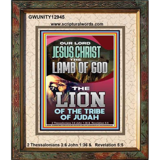 LAMB OF GOD THE LION OF THE TRIBE OF JUDA  Unique Power Bible Portrait  GWUNITY12945  