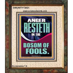 ANGER RESTETH IN THE BOSOM OF FOOLS  Encouraging Bible Verse Portrait  GWUNITY13021  "20X25"