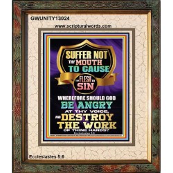 CONTROL YOUR MOUTH AND AVOID ERROR OF SIN AND BE DESTROY  Christian Quotes Portrait  GWUNITY13024  "20X25"