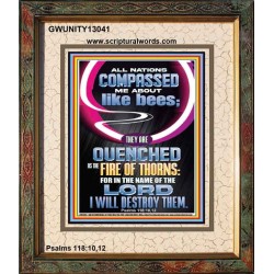 QUENCHED AS THE FIRE OF THORNS  Scripture Art  GWUNITY13041  "20X25"