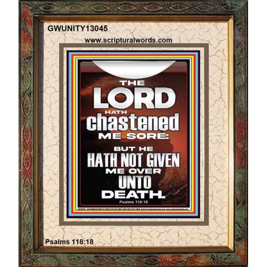 THE LORD HAS NOT GIVEN ME OVER UNTO DEATH  Contemporary Christian Wall Art  GWUNITY13045  