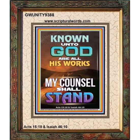 KNOWN UNTO GOD ARE ALL HIS WORKS  Unique Power Bible Portrait  GWUNITY9388  