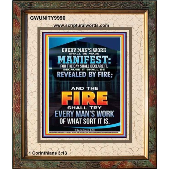 FIRE SHALL TRY EVERY MAN'S WORK  Ultimate Inspirational Wall Art Portrait  GWUNITY9990  