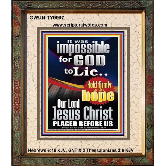 IMPOSSIBLE FOR GOD TO LIE  Children Room Portrait  GWUNITY9997  