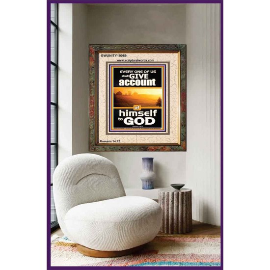 WE SHALL ALL GIVE ACCOUNT OF OUR LIFE TO GOD  Scriptural Décor Portrait  GWUNITY10069  