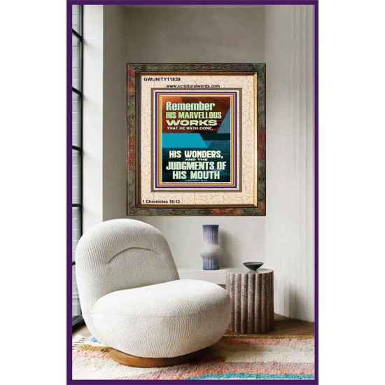 HIS MARVELLOUS WONDERS AND THE JUDGEMENTS OF HIS MOUTH  Custom Modern Wall Art  GWUNITY11839  