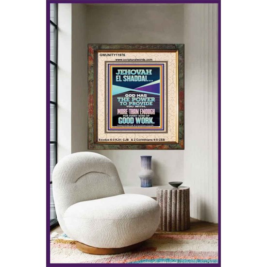 JEHOVAH EL SHADDAI THE GREAT PROVIDER  Scriptures Décor Wall Art  GWUNITY11976  