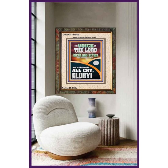 THE VOICE OF THE LORD MAKES THE DEER GIVE BIRTH  Christian Portrait Wall Art  GWUNITY11982  
