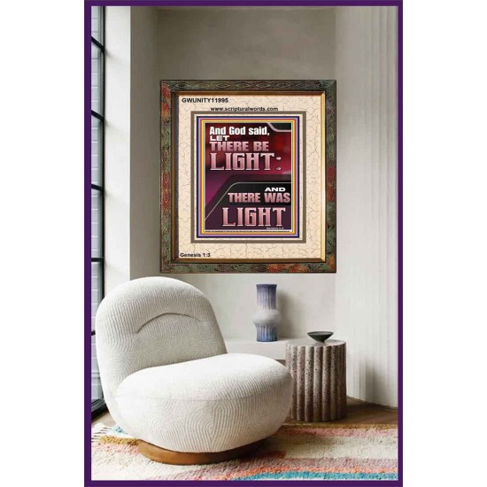 AND GOD SAID LET THERE BE LIGHT  Christian Quotes Portrait  GWUNITY11995  